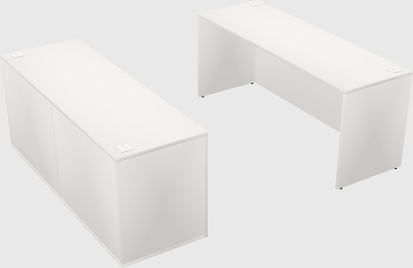 Bureau parallèle avec crédence