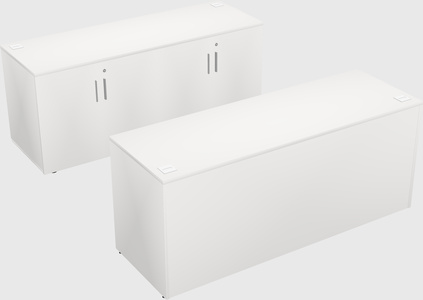 Bureau parallèle avec crédence