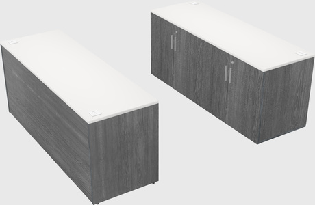 Bureau parallèle avec crédence