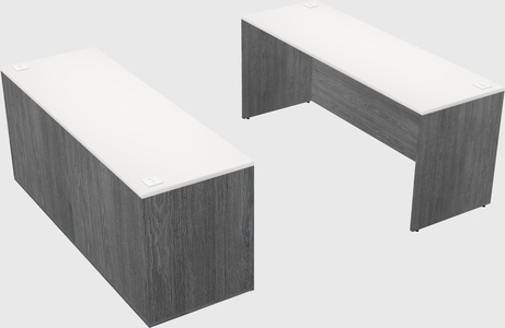 Bureau parallèle avec crédence