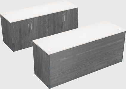 Bureau parallèle avec crédence
