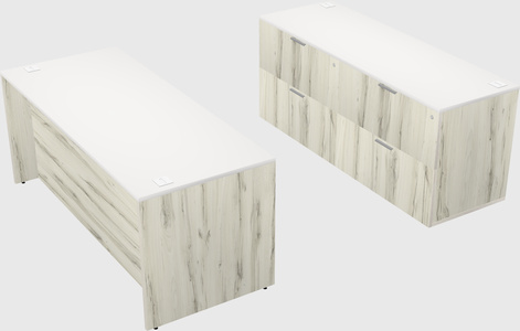 Parallel desk with credenza