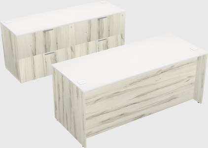 Parallel desk with credenza