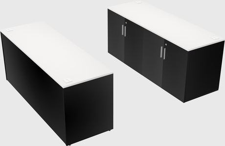 Bureau parallèle avec crédence
