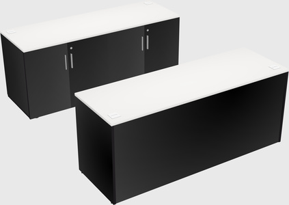 Bureau parallèle avec crédence