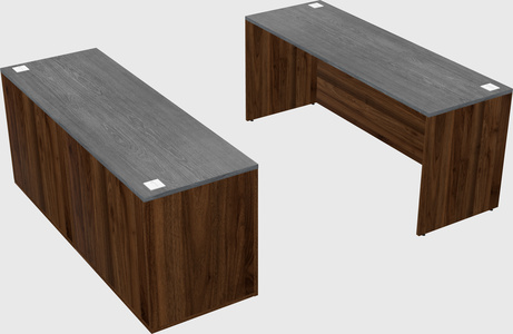 Bureau parallèle avec crédence