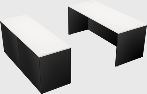 Parallel desk with credenza