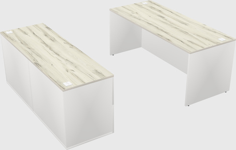 Parallel desk with credenza