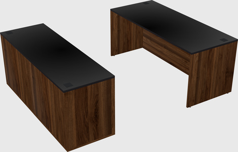Bureau parallèle avec crédence