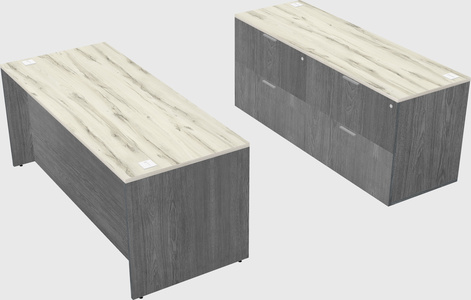 Parallel desk with credenza