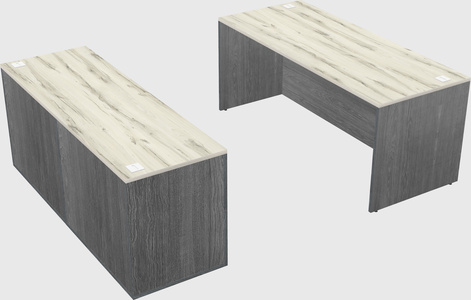 Parallel desk with credenza