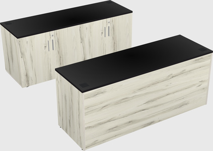 Bureau parallèle avec crédence