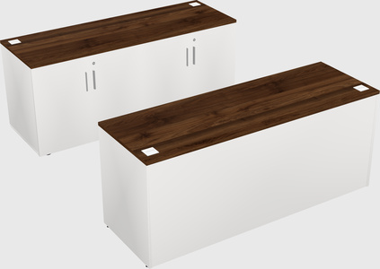 Parallel desk with credenza