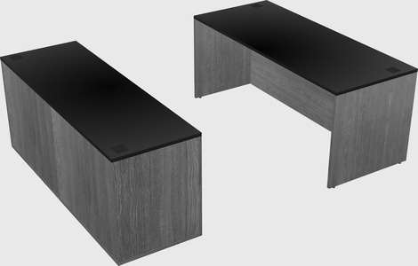 Parallel desk with credenza
