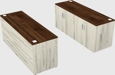 Parallel desk with credenza