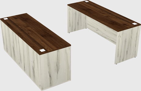 Parallel desk with credenza