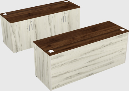 Parallel desk with credenza