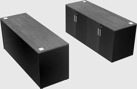 Bureau parallèle avec crédence