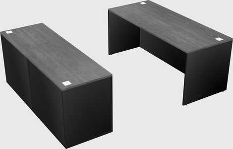 Parallel desk with credenza