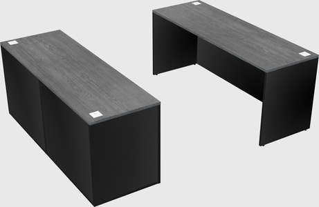Bureau parallèle avec crédence