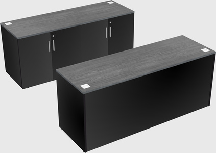 Bureau parallèle avec crédence