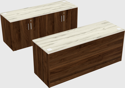Bureau parallèle avec crédence