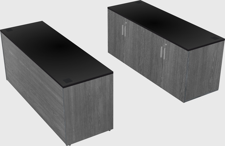 Parallel desk with credenza