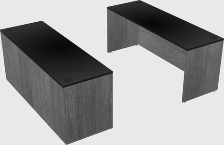 Parallel desk with credenza