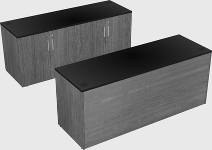 Parallel desk with credenza