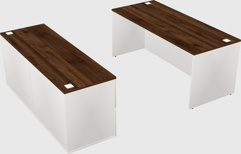 Parallel desk with credenza