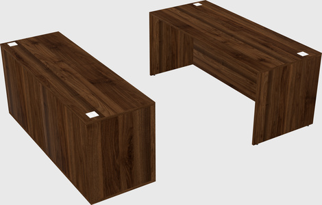 Parallel desk with credenza