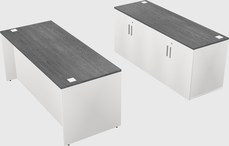 Bureau parallèle avec crédence