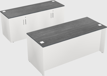 Bureau parallèle avec crédence