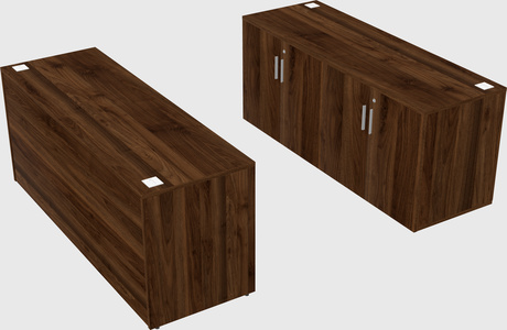Bureau parallèle avec crédence