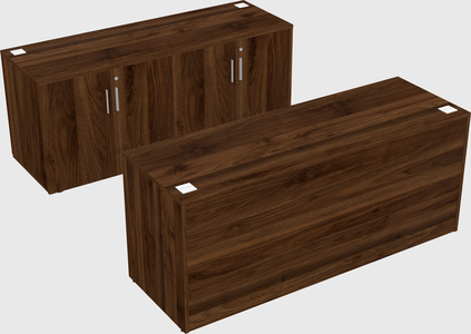 Bureau parallèle avec crédence