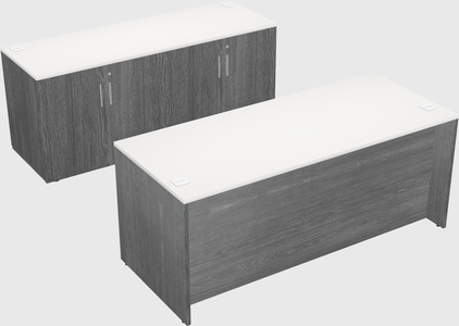 Bureau parallèle avec crédence