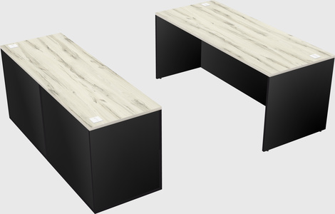 Parallel desk with credenza