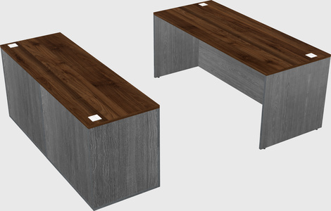 Bureau parallèle avec crédence