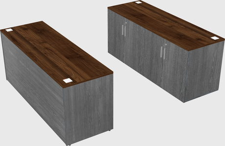 Parallel desk with credenza