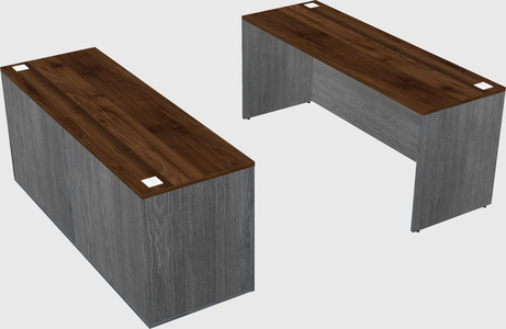 Parallel desk with credenza