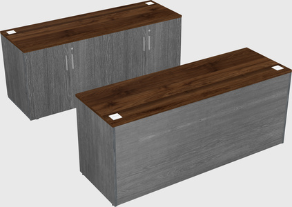 Parallel desk with credenza