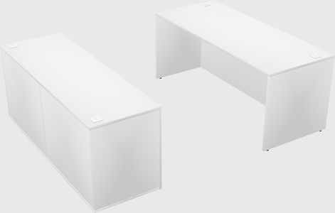 Bureau parallèle avec crédence