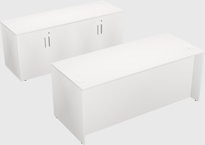 Bureau parallèle avec crédence