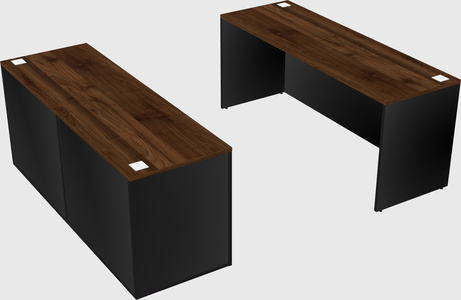 Parallel desk with credenza