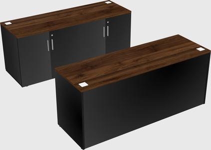 Parallel desk with credenza