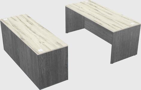 Parallel desk with credenza