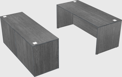 Bureau parallèle avec crédence