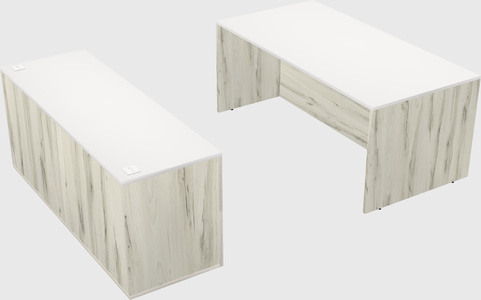 Parallel desk with credenza