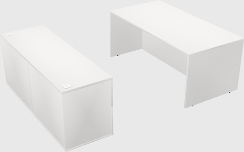 Bureau parallèle avec crédence