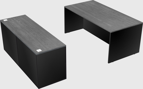 Bureau parallèle avec crédence